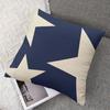 Navy Star square Jacquard Pillow Cover for Sofa Office Waist Cushion Cover Home Decorative Pillowcase