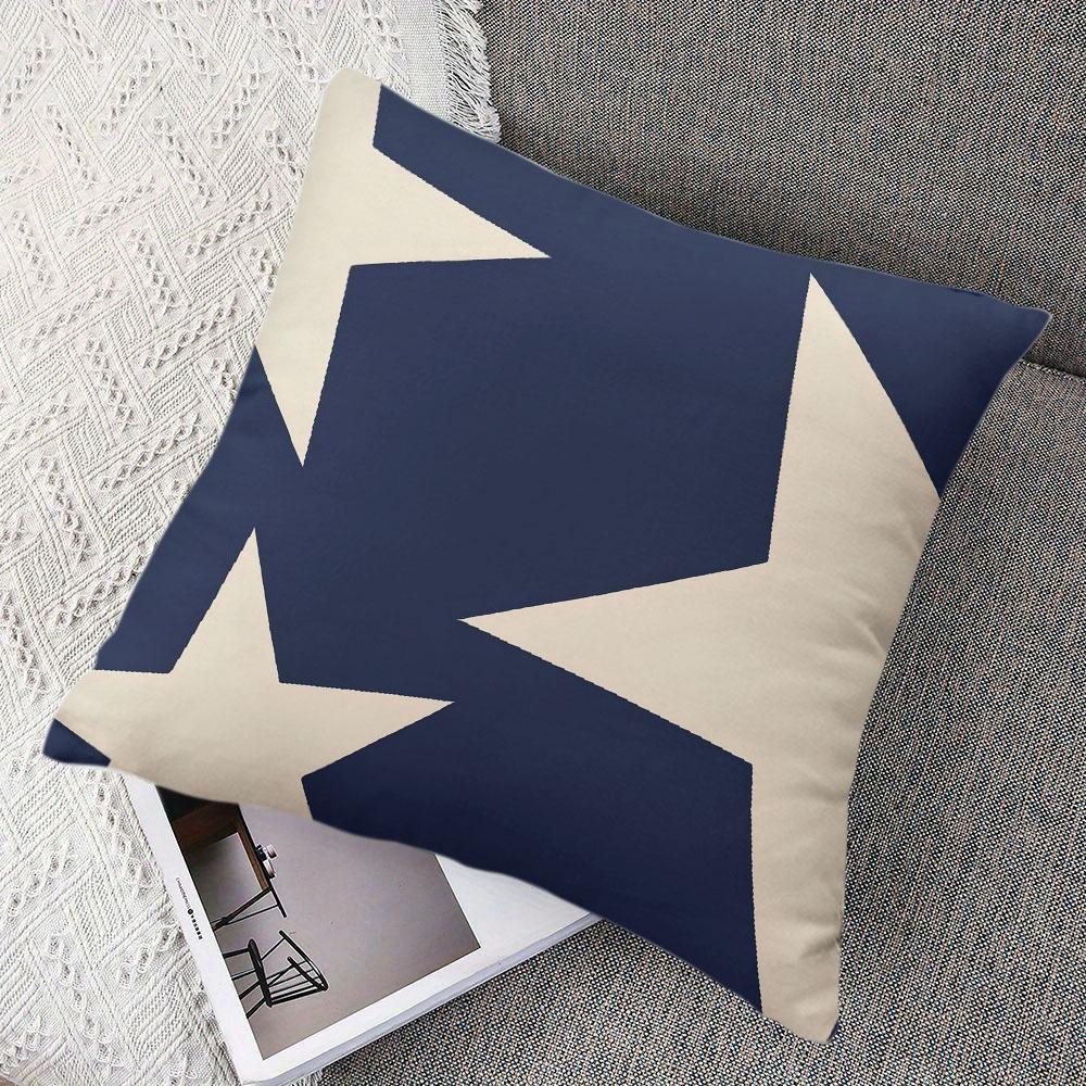 Navy Star square Jacquard Pillow Cover for Sofa Office Waist Cushion Cover Home Decorative Pillowcase
