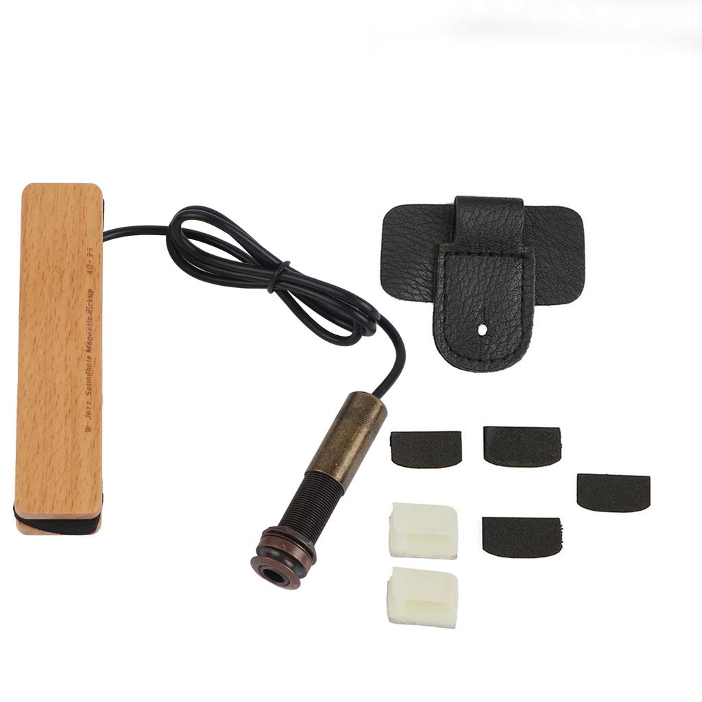 Wooden Passive Magnetic Closed External Pickup 6.35mm Plug for Acoustic Folk Guitar