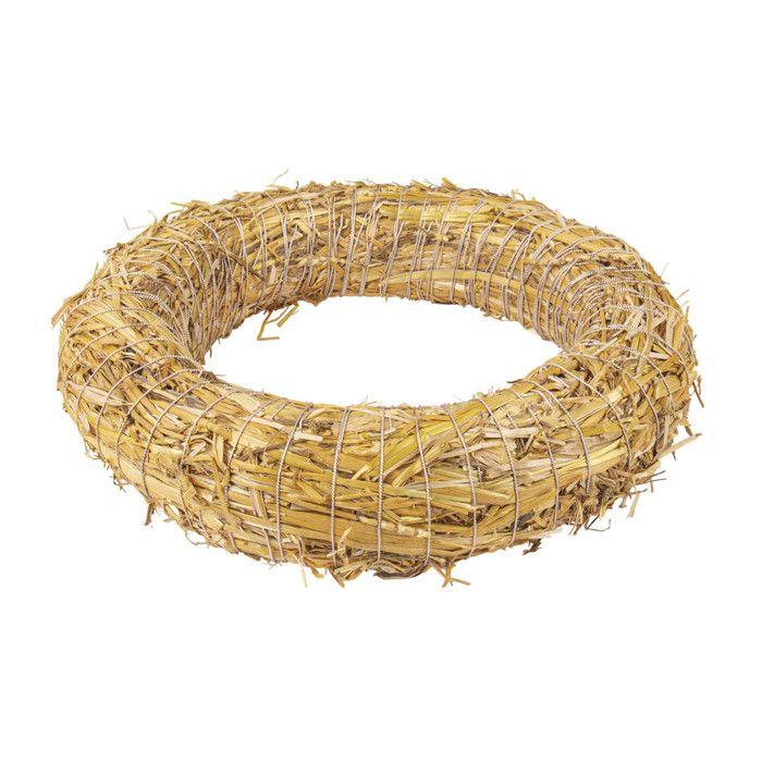 Couronne en paille, nature, non - soudée, 30 cm ø