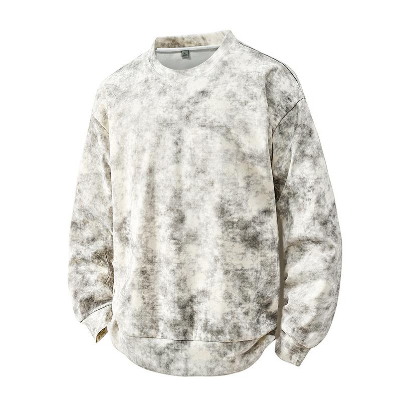 Men's Hoodie Casual Versatile Handsome Pullover Round Neck Long Sleeved T-shirt