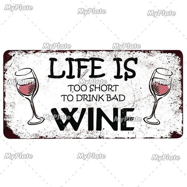 Wein Metallschild Kaffee Blechschild Nummernschild Vintage Dekoration Man Cave Plakette Heim Wanddeko Barschild Poster