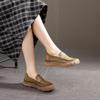 New Women's Loafers with A Shallow Opening, Round Toe, Comfortable and Versatile Soft Leather Flat Shoes