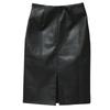 2024 Spring Women's Slim Leather Skirt: Fashionable Mid-Length with Slit