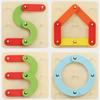 Wooden Geometric Pegboard Puzzle Lightweight Color Cognize Puzzle Board Game  Educational Toys