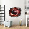 3D Football Wall Decal Rugby Break Through Wall Stickers Peel And Stick For Man Cave Teen Kids Boys Bedroom Playroom Game Rooms Decor Sport Wall