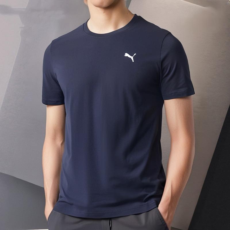 Puma Sports Lifestyle Series Nautical Brand Logo Breathable Casual Short Sleeve T-Shirt Men T-Shirts Blue 692480-06