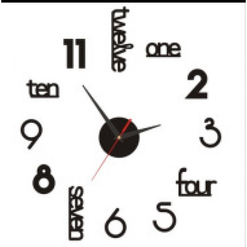 

Simple and Stylish Creative Wall Clock, European Style Living Room DIY Clock, Acrylic 3D Wall Sticker Clock 40CM