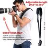 Waka Rapid Camera Neck Strap with Quick Release and Safety Adjustable Shoulder Strap for Olympus DSLRs Black Tether, Nikon, Canon, Sony, -