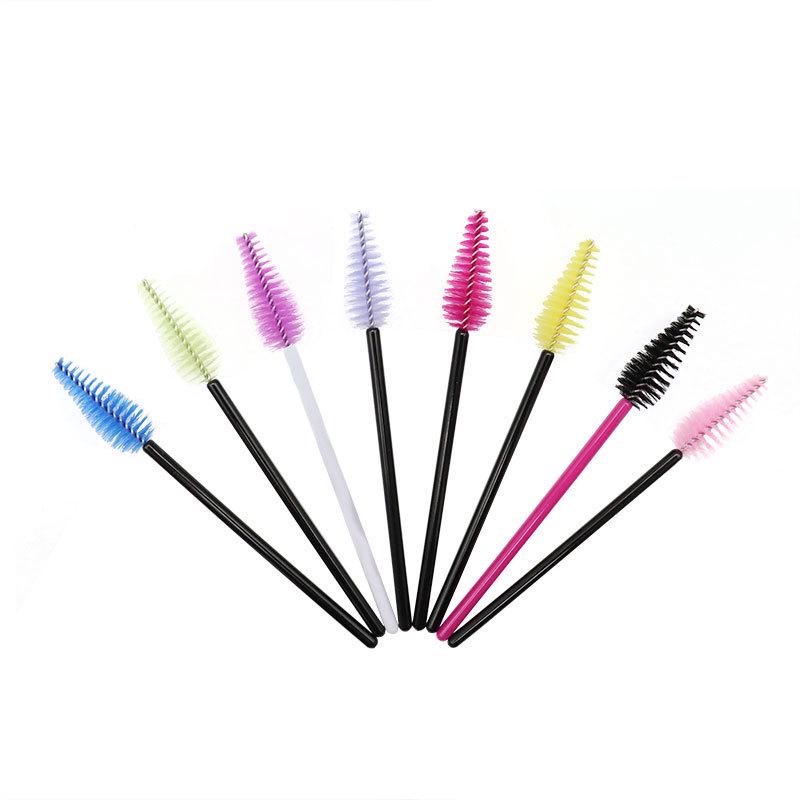 25pcs Disposable Water Drop Mascara Brush Set - Mini Colored Wand Nylon Head Eyelash Comb
