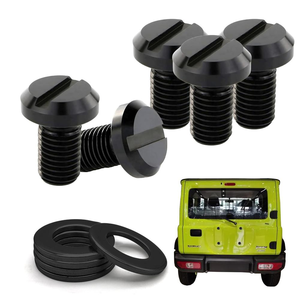 Jimny Back Door Bolts M10 P1.25 Jimny Exclusive Design Cosmetic Bolts with Washers jb64 Black Pack of 5