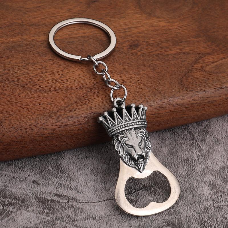 Lightweight Metal Bottle Opener Keychain Frog Wolf Turtle Lion Shape Mini Pocket Beer Opener Suitable for Outdoor Picnic