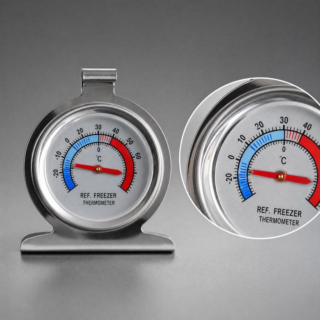 Cold Room Thermometer Stainless Steel Refrigerator with Base Compact