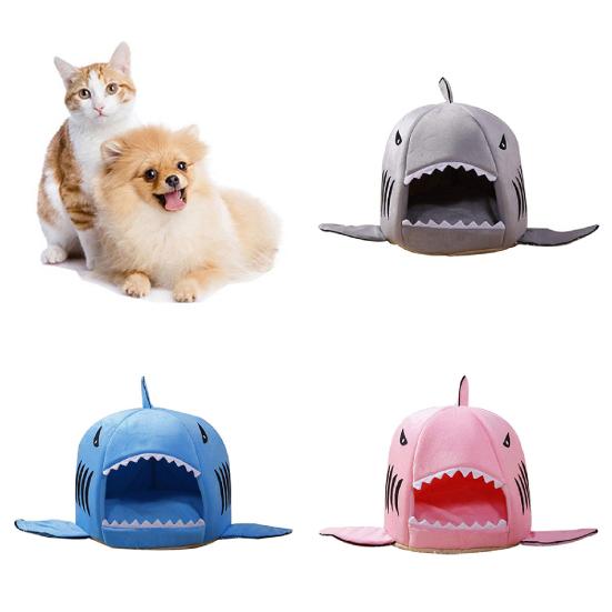 Bequeme Höhlenform Hundehütte Hai Form Katze Hund Haustier Weiches Nest