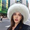 Autumn Winter Thick Warm Women Fashion Cap Simple Fur Hat Brimless Plush Fluffy Skiing Riding Fisherman Imitation Mink Fur Ladies Mongolia Cap Hats