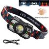 Led Rechargeable Headlamp Motion Sensor Waterproof Head Flashlights Torch For Outdoor Camping Fishing Head Lamp Search Light