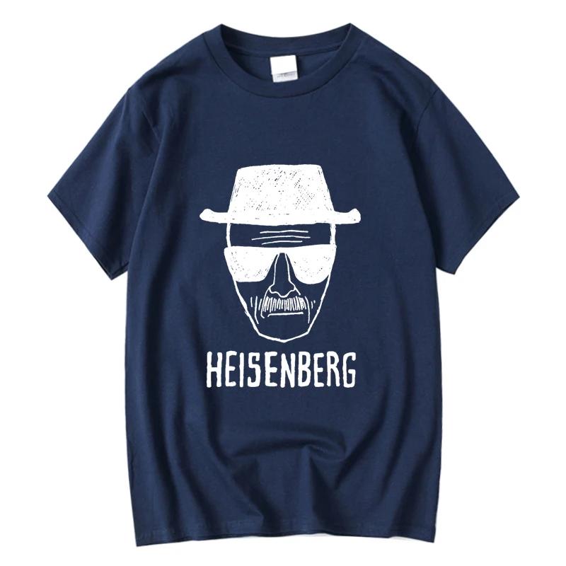 

Мужская мода повседневная футболка высшего качества с коротким рукавом 100% хлопок свободная футболка с принтом Heisenberg повседневная мужская футболка классная летняя мужская футболка XXXXXL