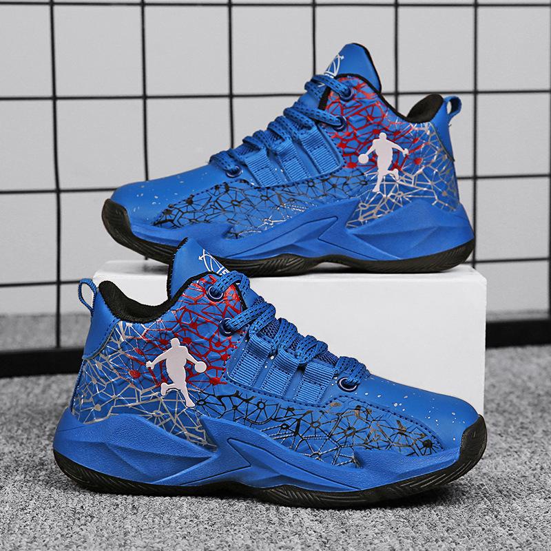 Zapatillas de baloncesto juveniles para hombre de caña alta de malla transpirable, antideslizantes y resistentes al desgaste, zapatillas de combate real para estudiantes, zapatillas deportivas para niños, para mujer