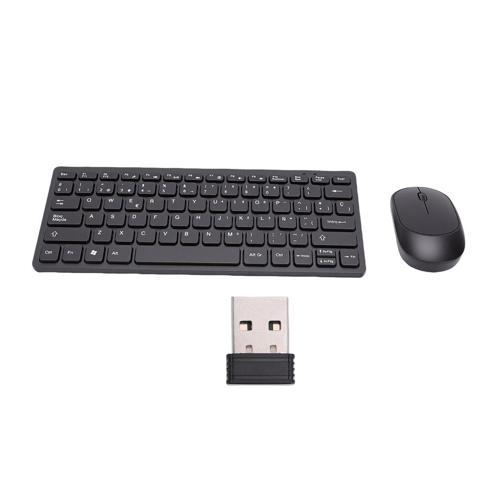 Spanish Wireless Keyboard 78 Keys Keyboard and Mouse for PC Laptop Thin and Lightweight