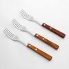Luxury Wood Handle Dinner Fork 3-piece Set (Walnut)