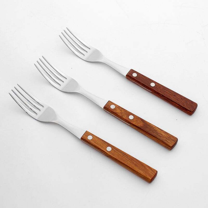 

Luxury Wood Handle Dinner Fork 3-piece Set (Walnut)
