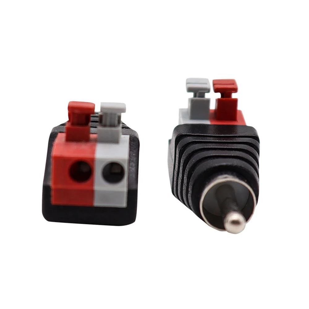 Durable Male RCA Adapter Jack RCA Jack Press Terminal Connector Adapter A/V Adapter RCA Connector