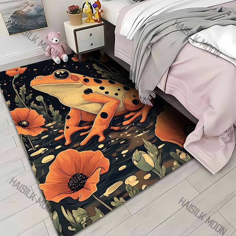 

Retro Polka Dot Frog Carpet for Living Room Bedroom Bedside Floor Mat Cloakroom Kids Activity Area Rugs Multiple Sizes 40x60cm