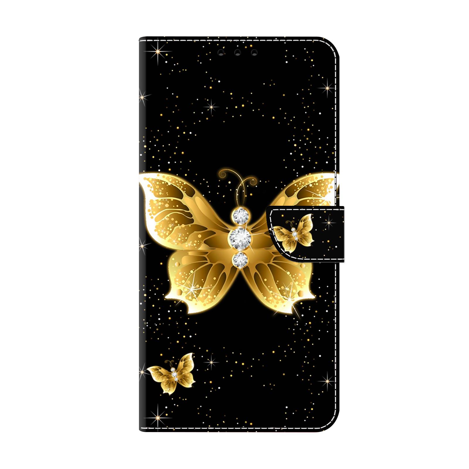 

Противоударный кошелек-чехол для телефона из ПУ кожи с золотым узором «Бабочка» и слотами для карт для iPhone, Samsung, Huawei, Xiaomi, Moto, Oppo, Google, Nokia, LG, Oppo... Redmi Note 11 Pro чёрный