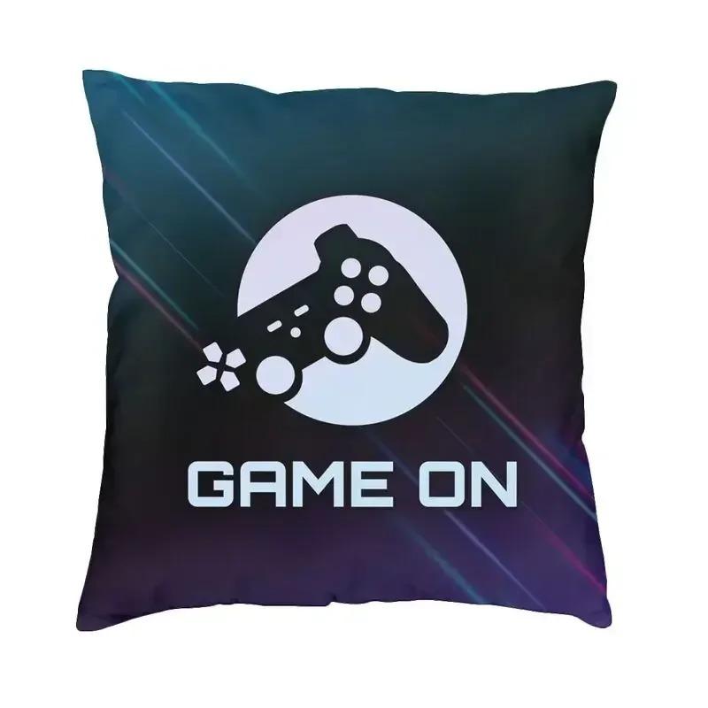 Home Decor Retro Gaming Icons Pattern Pillow Cover Pattern Cushion Cover Suitable for Sofa Bedroom Car Pillow Cover
