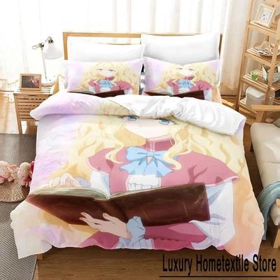 3D Anime Bibliophile Princess All Season Bedding Set Single Twin Full Queen King Size Bed Set Adult Kid Bedroom Duvet Cover Sets
