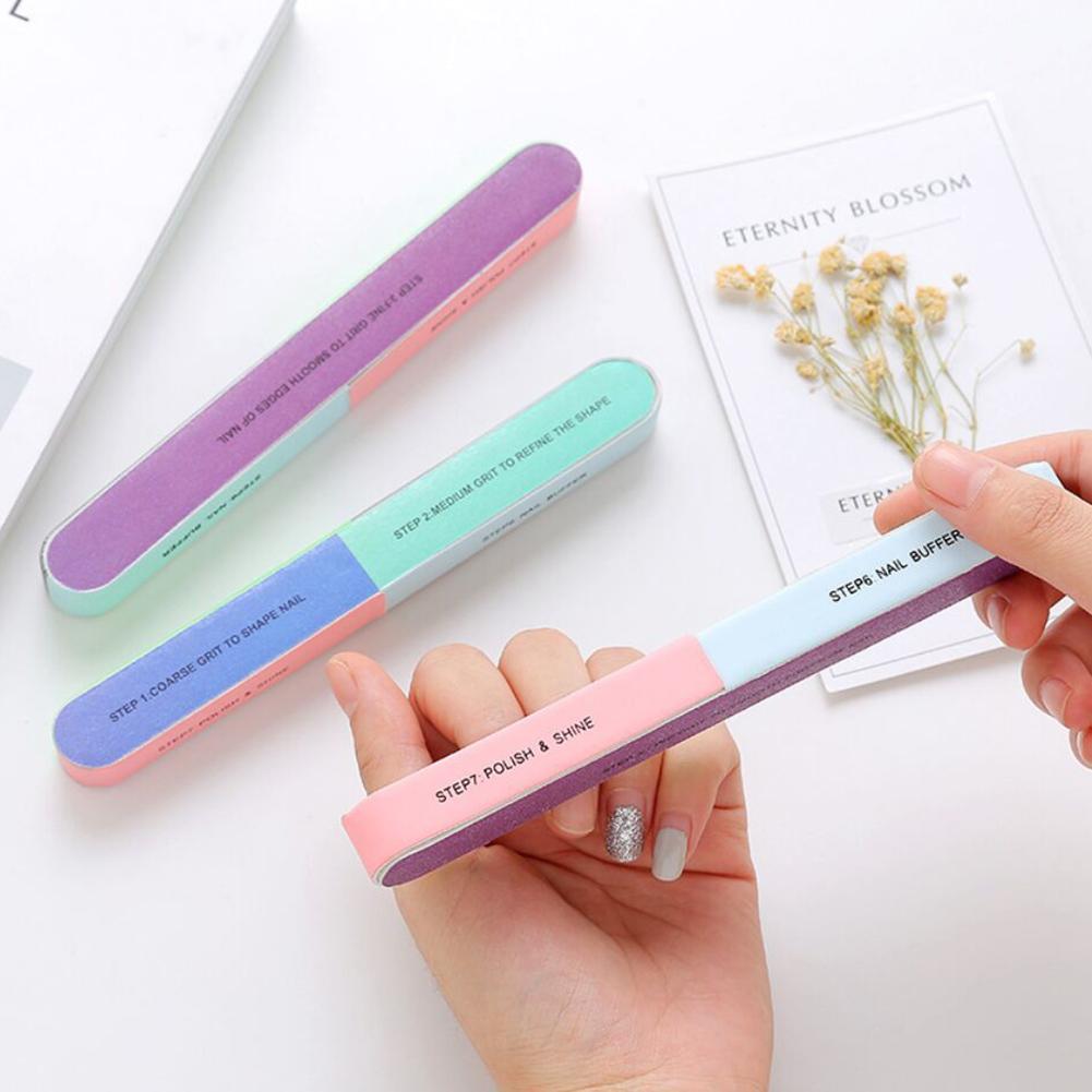 6 Pcs Popular Nail Art Manicure 7 Ways Durable Shiner Buffer Buffing Block Sanding Files