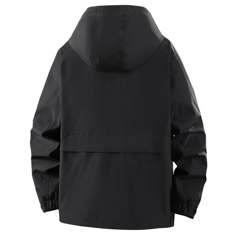 Plus Size 5XL-12XL Autumn Waterproof Trench Coat for Men Oversize Windbreaker Hooded Casual Men's Black Jackets