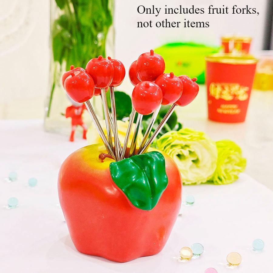 

11 шт. набор вилок Love Fruit Fork для дома, гостиной, рабочего стола, из нержавеющей стали, украшение для фруктов, симпатичная вилка для клубники и капусты