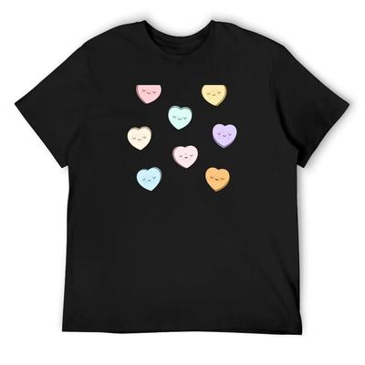 Sweet Candy Hearts T-Shirt Cheap Stuff Cotton Man T-shirts Luxury Designer T Shirts for Men Graphic
