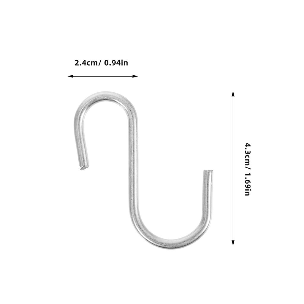 100Pcs S Shape Hooks Heavy Duty Stainless Steel Kitchen Utensil Hangers for Pots Pans Clothes Over The Door Closet Storage