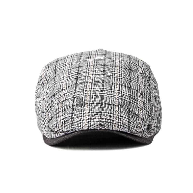 Newsboy Caps for Men Plaid Beret Men's British Vintage Painter's Hat Casual Gatsby Ivy Hatforward Hat Hombre Boina Four Seasons