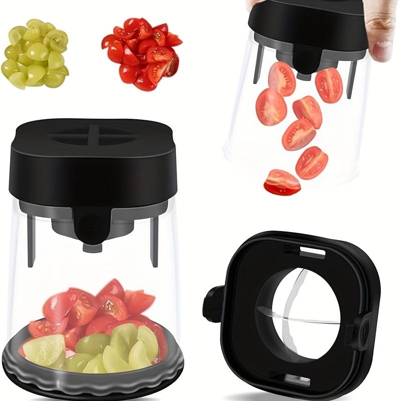 

Ручная овощерезка из нержавеющей стали со съемными лезвиями из нержавеющей стали, идеально подходит для клубники, винограда, помидоров, лука, грибов и многого другого чёрный