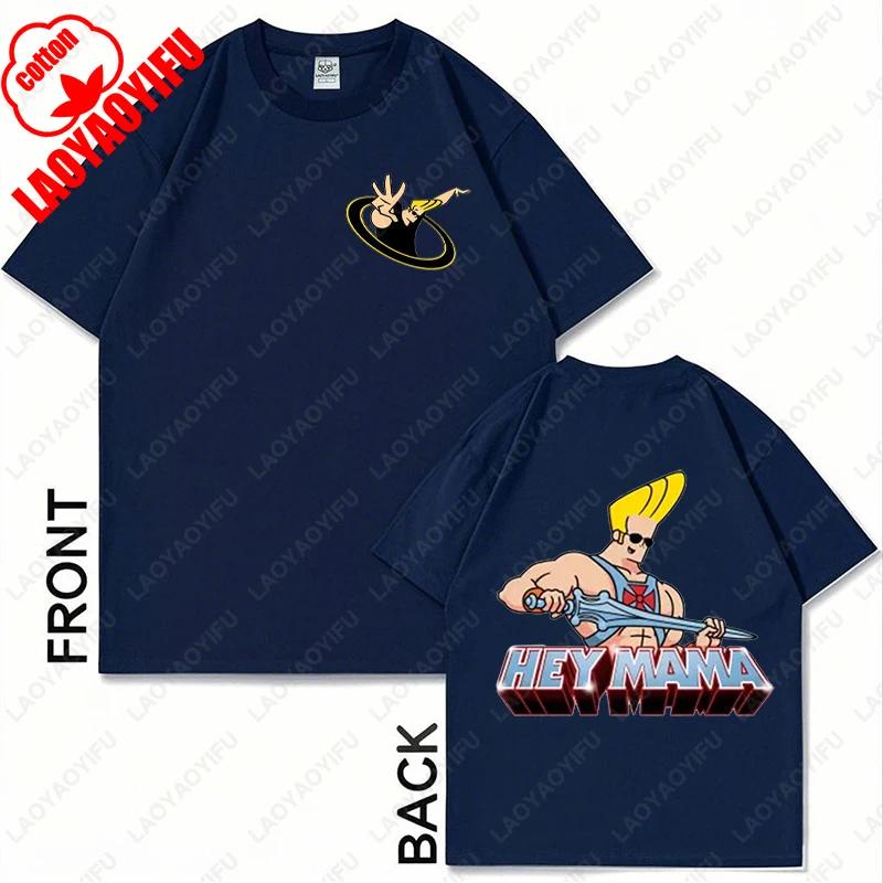 Johnny Bravo Fitness Graphic Shirt Retro Unisex Cotton Funny Teeshirt Casual Wear Birthday Present 80s 90s Hipster Adult Tops
