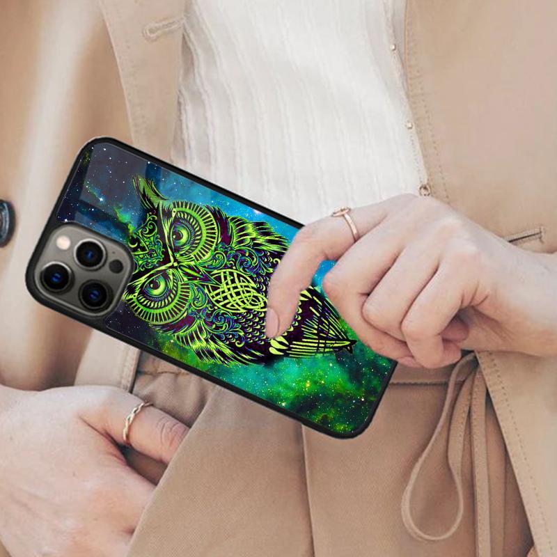 Mandala Eule Magnetische Handyhülle Für APPLE iPhone 17 Air 16 14 13 12 Pro Max 15 Plus Kabelloses Laden Mit MagSafe Abdeckung