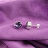 Amethyst Stone February Anniversary Stud Engagement Ethnic Earrings 925 Silver EE-150-16