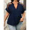 Summer New Mesh Sequin V-neck Popular Fashion Casual Loose Top
