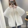 Coat for Women Fleece Thickened Plush Autumn Winter Stand Collar Top Oversize Casual Zipper Jacket