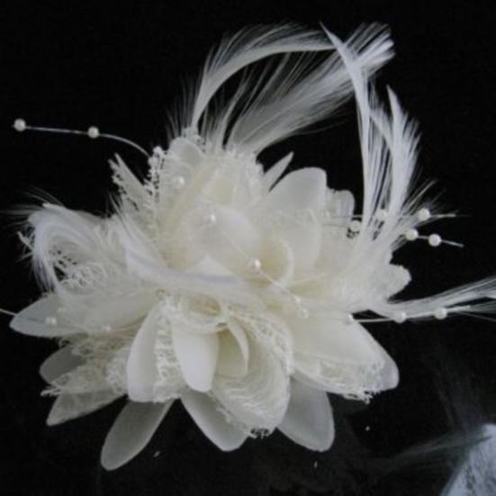 

Women Flower Feather Corsage Hairband Pin Hair Clip Headwear Party Decor Gift