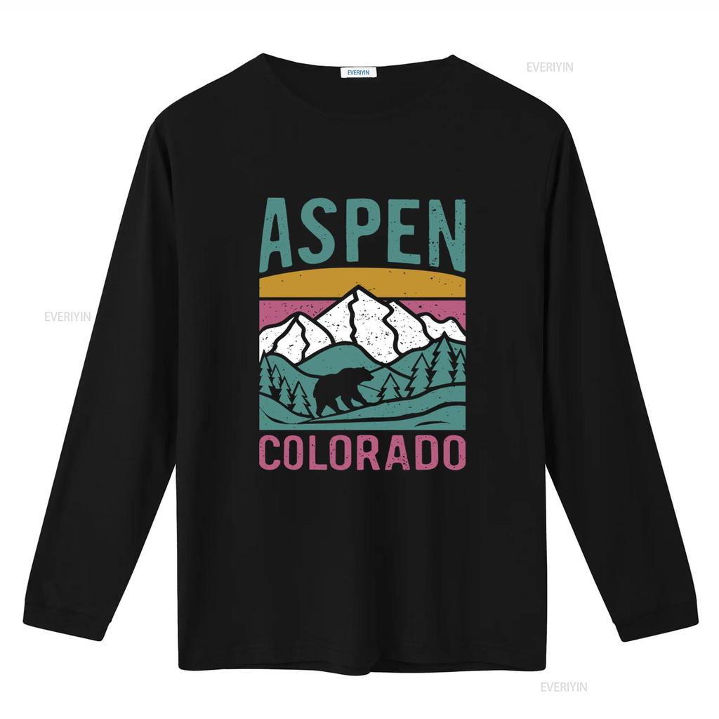 Aspen Colorado T Shirt Ski Winter Bachelorette Apres Trip Crewneck Resort Mountain Bear Print vintage Washed