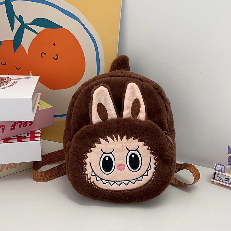1Pc Cartoon Figure Labubu Backpack Bags Children School Bags Kawaii Labubu Bag Zimomo Schoolbag Girls Boys Outdoors Storage Bag Gift
