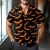 Men's Fashion Casual Loose Halloween Printed Short Sleeve Shirt