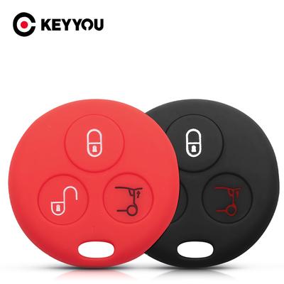 KEYYOU For Mercedes Benz SMART Fortwo 450 Forfour Roadster Body Protection Premium Silicone Car Key Case