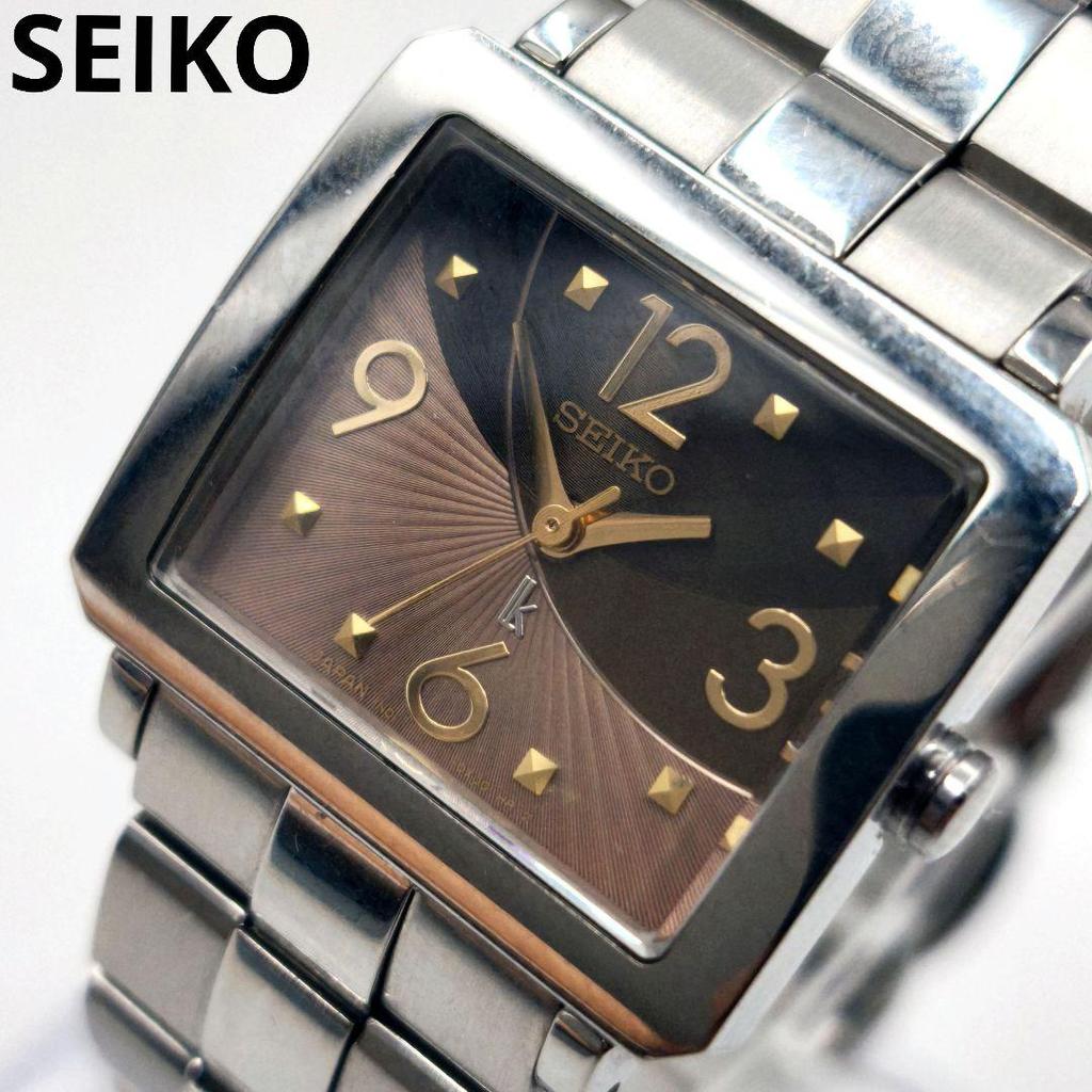 [USED] Working Seiko Lucia Square Watch with 8 Batteries and Genuine Strap