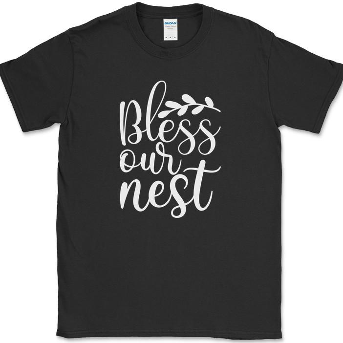 

Bless Our Nest Spring T-Shirt Funny Seasons Home Making Text Tee 2XL