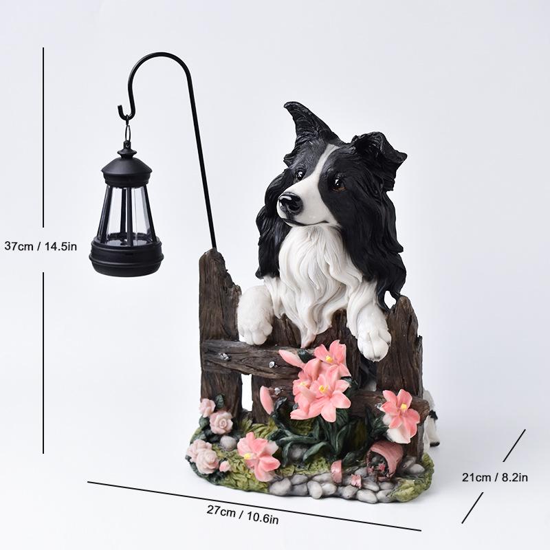 JYL TS/120,Flocked Elf Solar Garden Night Light American Figurine for Villa Outdoor Garden Resin Craft